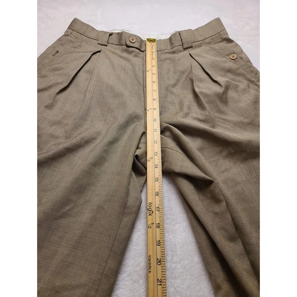 Zacchi Classico Italiana Men's Tan Pleated‎ Cuffed Dress Pants 34x34 Trouser